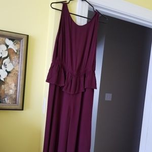Max Studio Maroon Wide-Leg Romper
